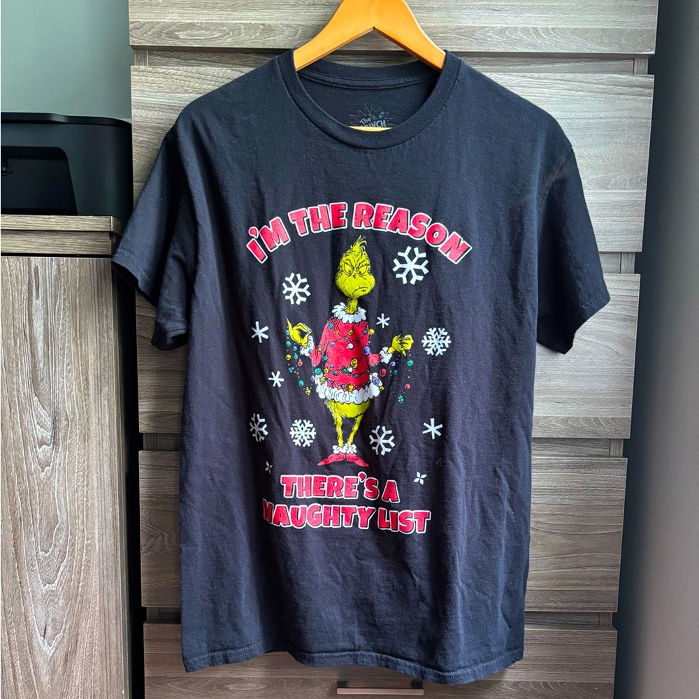 The Grinch Men Unisex Black Shirt Medium